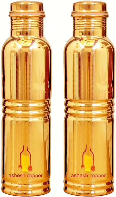 ashesh copper 5 ring shiny gold edition 100% pure copper (PACK OF 2) 950 ml Bottle(Pack of 2, Gold)