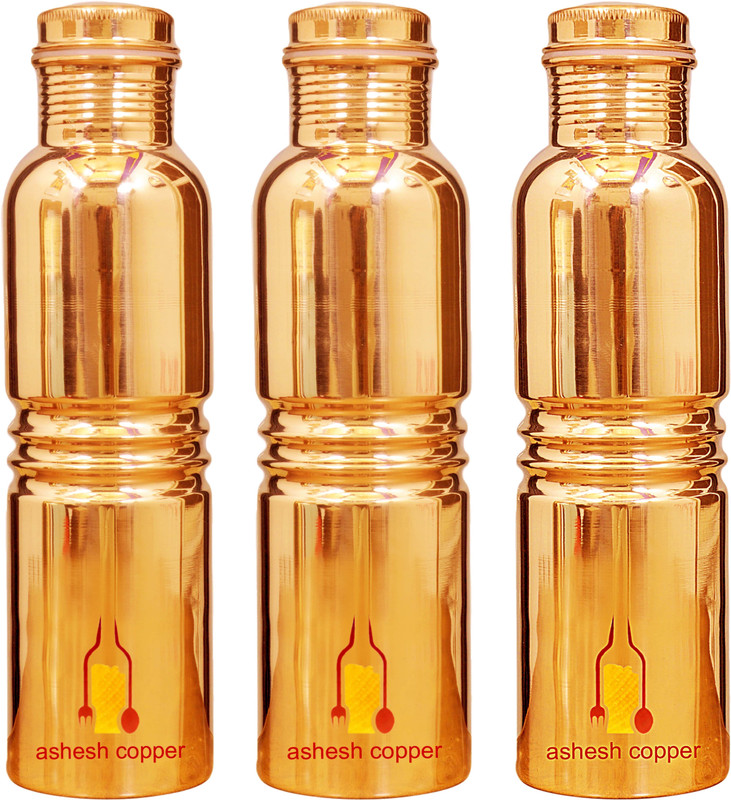 ashesh copper 3 ring gold limited edition 100% pure copper (PACK OF 3) 950 ml Bottle(Pack of 3, Gold)