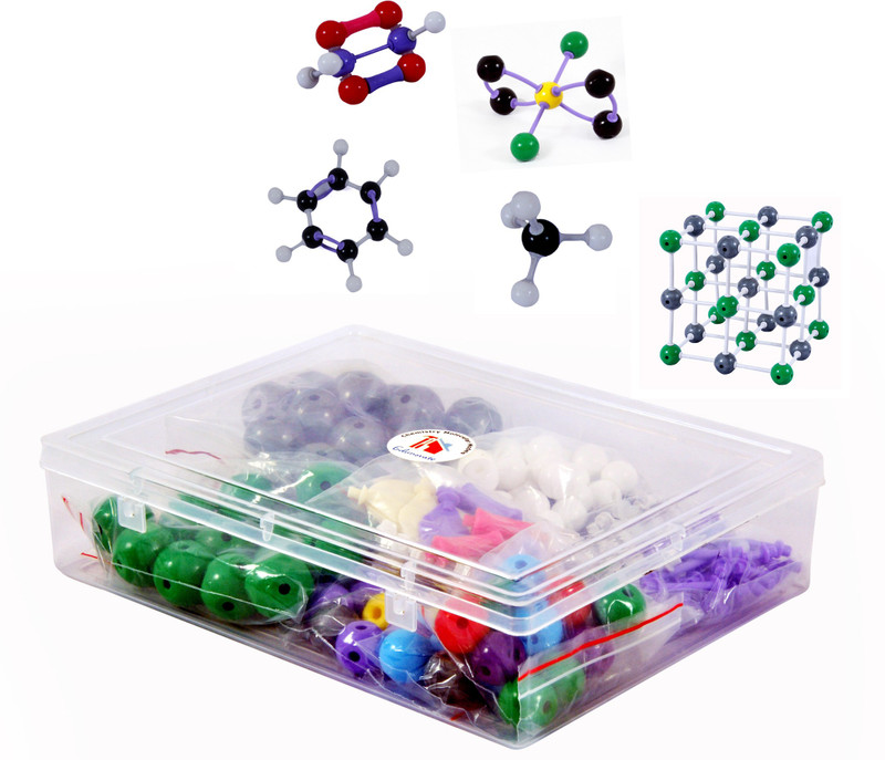 edunovate Organic -Inorganic - Solid State - For IIT Chemistry Teachers - Students - Advanced Molecular Model Combo- 283 Pieces(Multicolor)