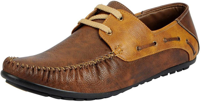 moonster Stylish For Men And Boys Leather Boat Shoes For Men(Tan, Brown)