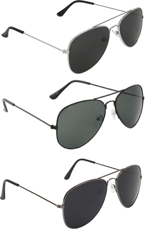 Abner Aviator, Aviator, Aviator Sunglasses(Black, Black, Black) Abner Aviator, Aviator, Aviator Sunglasses(Black, Black, Black)