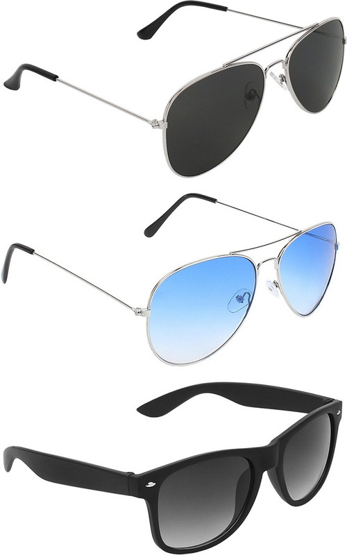 Abner Aviator, Aviator, Wayfarer Sunglasses(Black, Blue, Black) Abner Aviator, Aviator, Wayfarer Sunglasses(Black, Blue, Black)