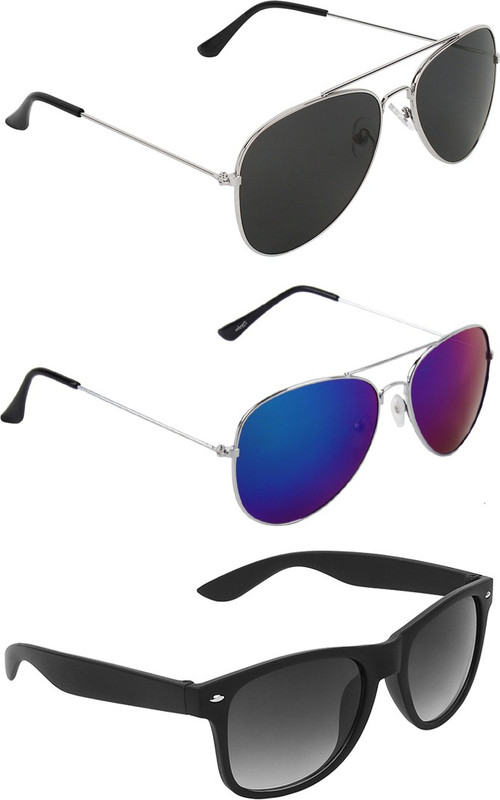 Abner Aviator, Aviator, Wayfarer Sunglasses(Black, Multicolor, Black) Abner Aviator, Aviator, Wayfarer Sunglasses(Black, Multicolor, Black)