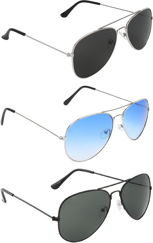 Abner Aviator, Aviator, Aviator Sunglasses(Black, Blue, Black) Abner Aviator, Aviator, Aviator Sunglasses(Black, Blue, Black)