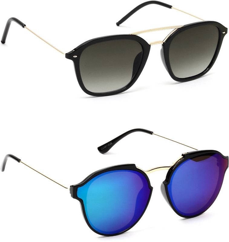 Eyeland Wayfarer Sunglasses(Green, Multicolor, Blue) Eyeland Wayfarer Sunglasses(Green, Multicolor, Blue)