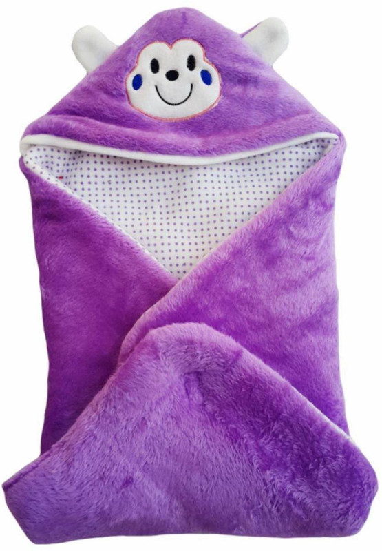 Brandonn Cartoon Single Hooded Baby Blanket(Polyester, Purple) Brandonn Cartoon Single Hooded Baby Blanket(Polyester, Purple)