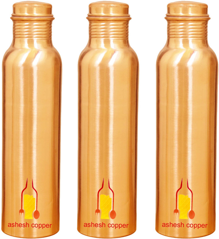 ashesh copper matt finsh joint less gold edition 100% pure copper (PACK OF 3) 950 ml Bottle(Pack of 3, Gold)