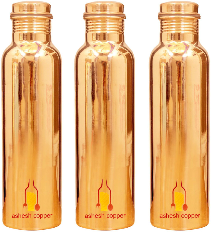 ashesh copper joint less leak proof gold polish limited edition 100% pure copper (PACK OF 2) 950 ml Bottle(Pack of 3, Gold)