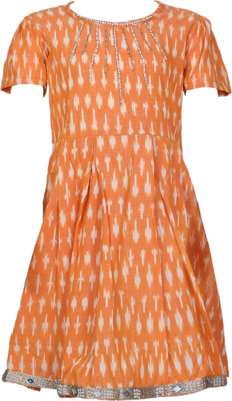 takabee Girls Maxi/Full Length Party Dress(Yellow, Half Sleeve)