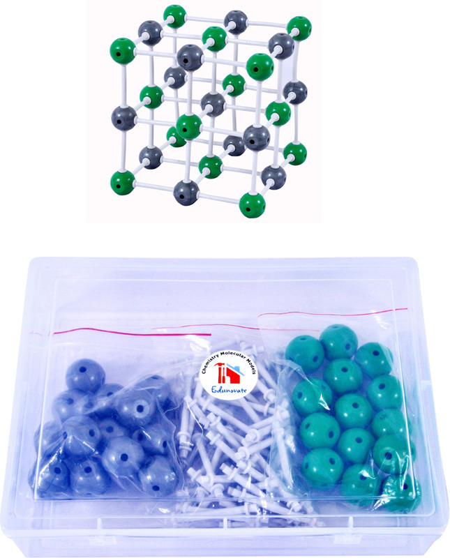 edunovate Sodium Chloride /Rock Salt - Solid State Chemistry Model with Plastic Box for IIT- Medical- College Students , Teachers & Researchers(Multicolor)