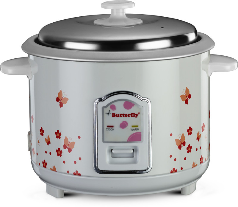 Butterfly Blossom Electric Rice Cooker(1.8 L, White)