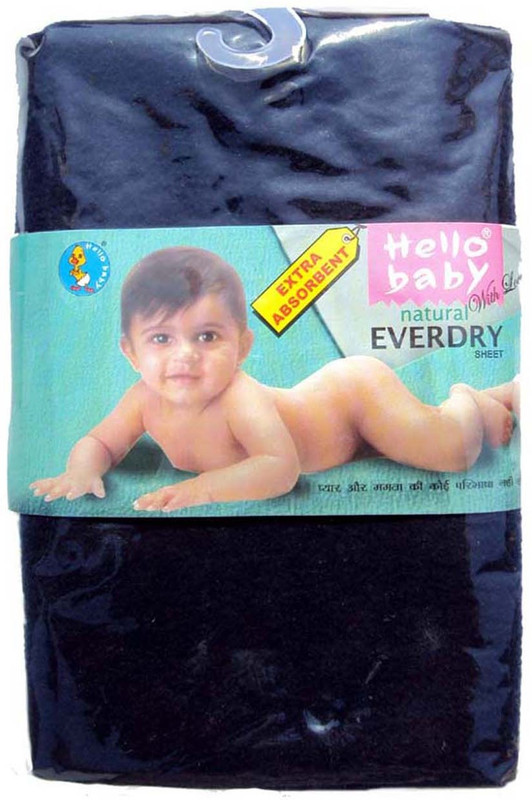 Hello Baby Extra Absorbent Natural Quick Dry Waterproof Bed Protector Everyday Sheet for Babies-Navy Blue, Small(Blue)