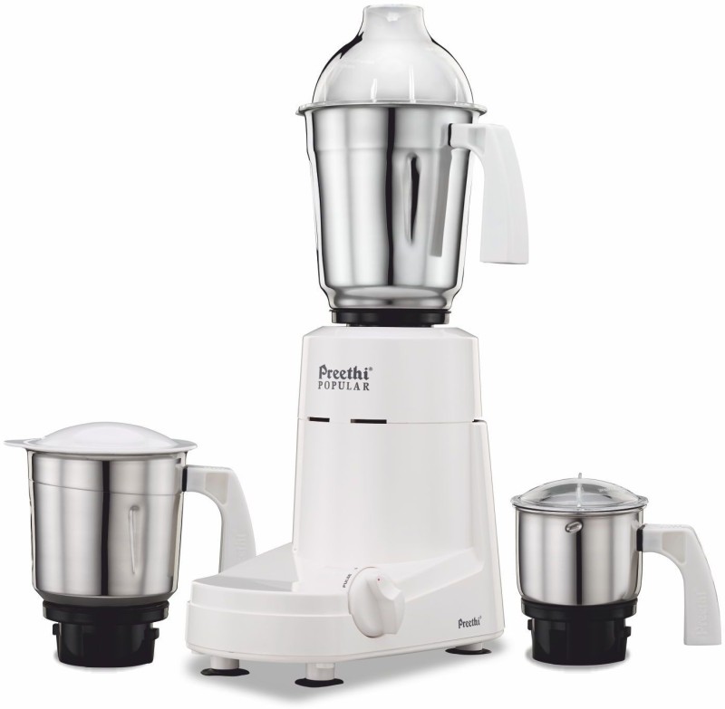 Preethi Popular MG-142 750 W Mixer Grinder(White, 3 Jars)