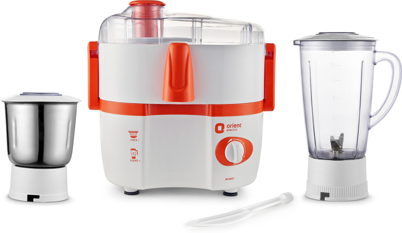 Orient Electric Aisha JM5003F 450 W Juicer Mixer Grinder(White and Orange, 2 Jars)