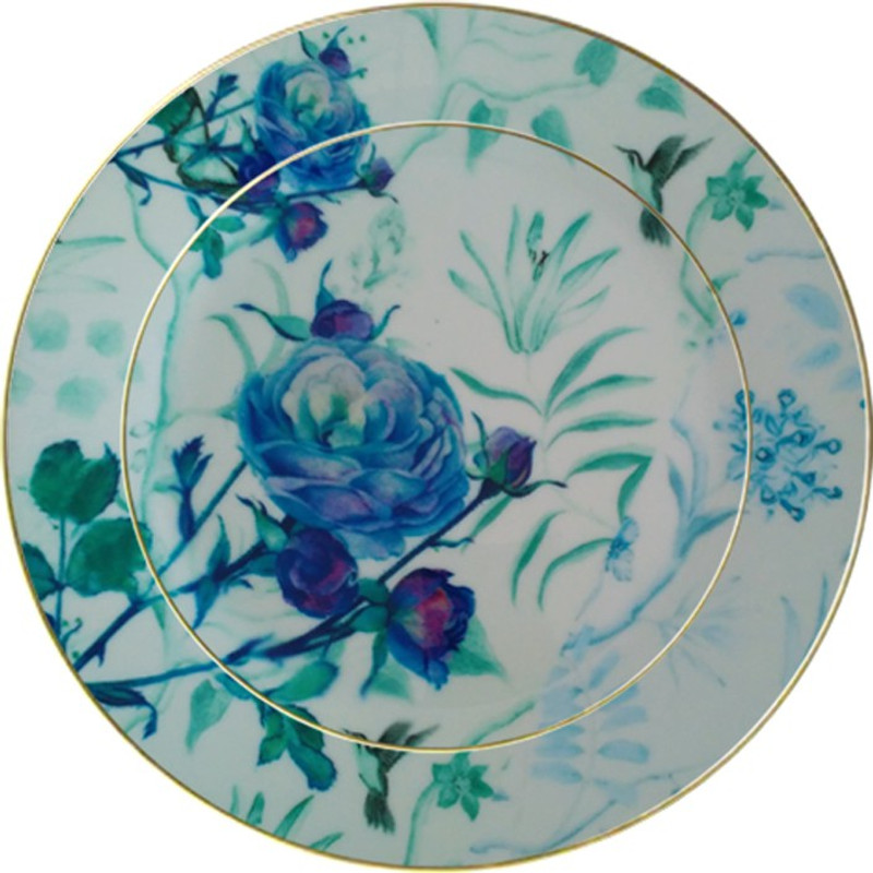 fabulloso Leaf Designs Blue Vintage Dinner Plate Dinner Plates