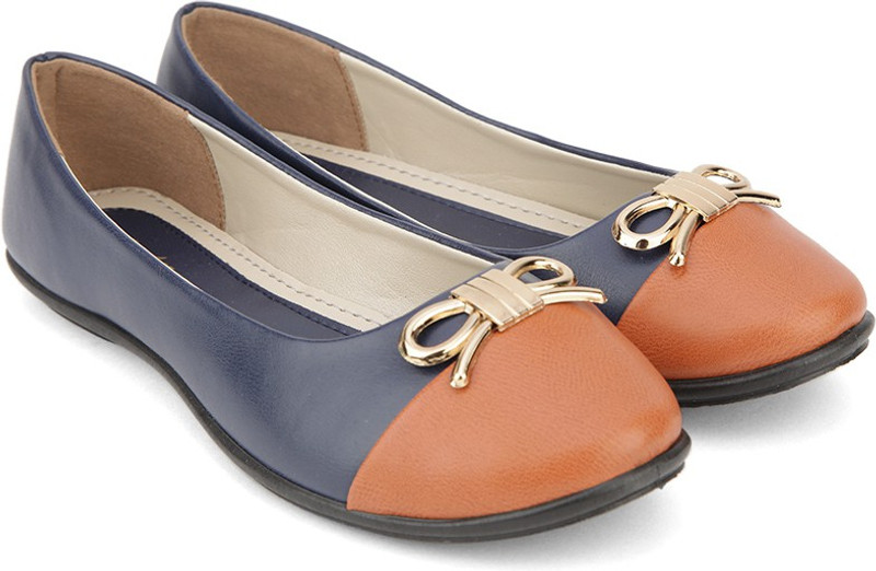 Bata ROME TRIM Bellies For Women(Tan, Navy)