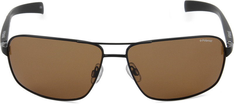 Polaroid Retro Square Sunglasses(Brown)
