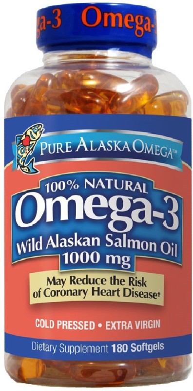 Pure Alaska Omega-3 Wild Alaskan Salmon Oil 1000mg - 180 Softgels(180 No)