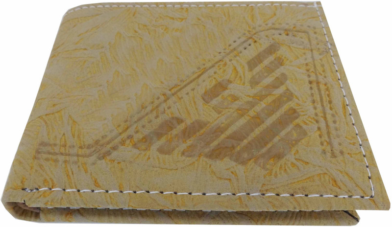 Alive Men Yellow Artificial Leather Wallet(3 Card Slots)