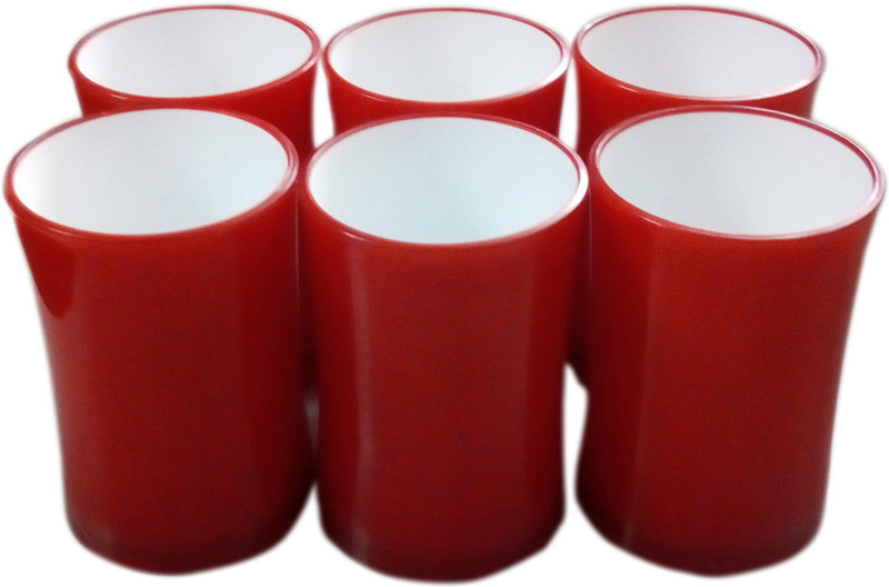botvel SL1071 R Glass Set(Plastic, 200 ml, Red, Pack of 6)