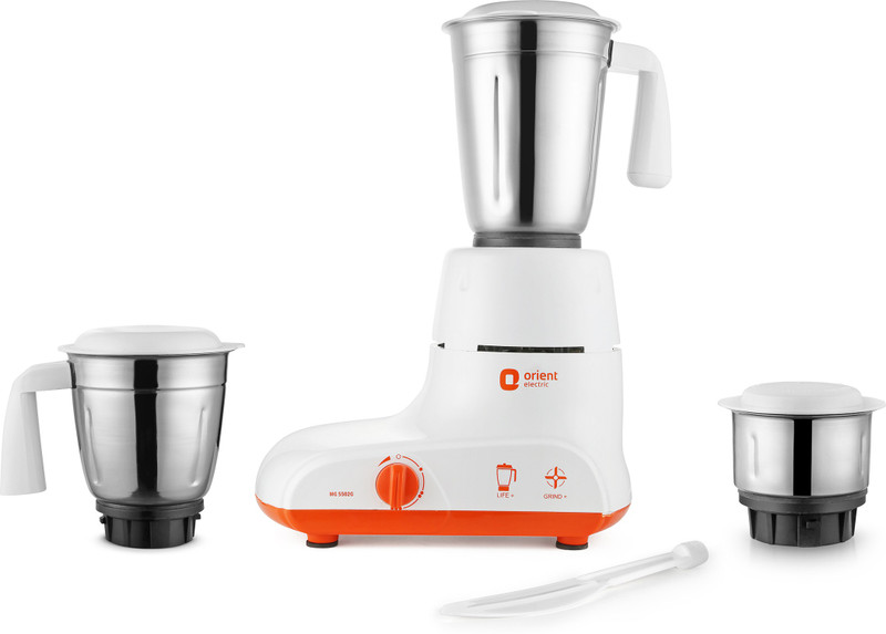 Orient Electric Aquilla_W MG5502G 550 W Mixer Grinder(White and Orange, 3 Jars)