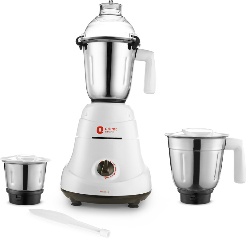 Orient Electric Adele MG7504G 750 W Mixer Grinder(White and Grey, 3 Jars)