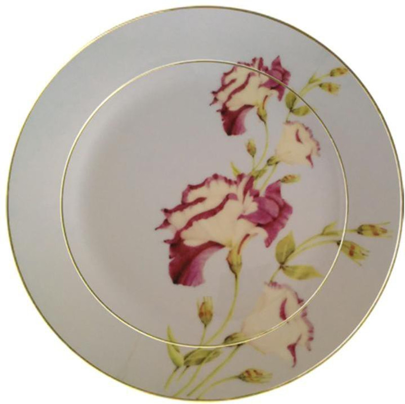 fabulloso Leaf Designs Shaded Grey Floral Quarter Plate Charger Plate