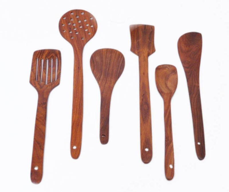 india wooden handicraft Disposable Wooden Spoon Set(Pack of 6)