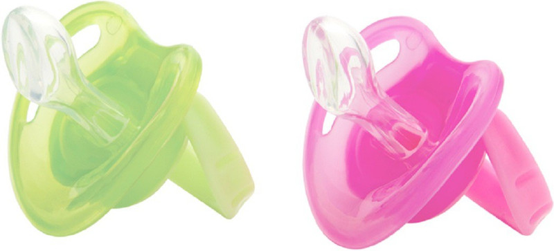 MeeMee Baby Pacifier with Orthodontic Nipple (Green/Pink) Soother(Multicolor)