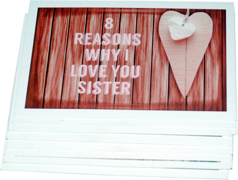 stawnch STAWNCH 8 REASONS WHY I LOVE YOU SISTER GREETING CARDS[SET OF 8 CARDS SIZE 4.5" X 3"] Greeting Card(Multicolor, Pack of 8)