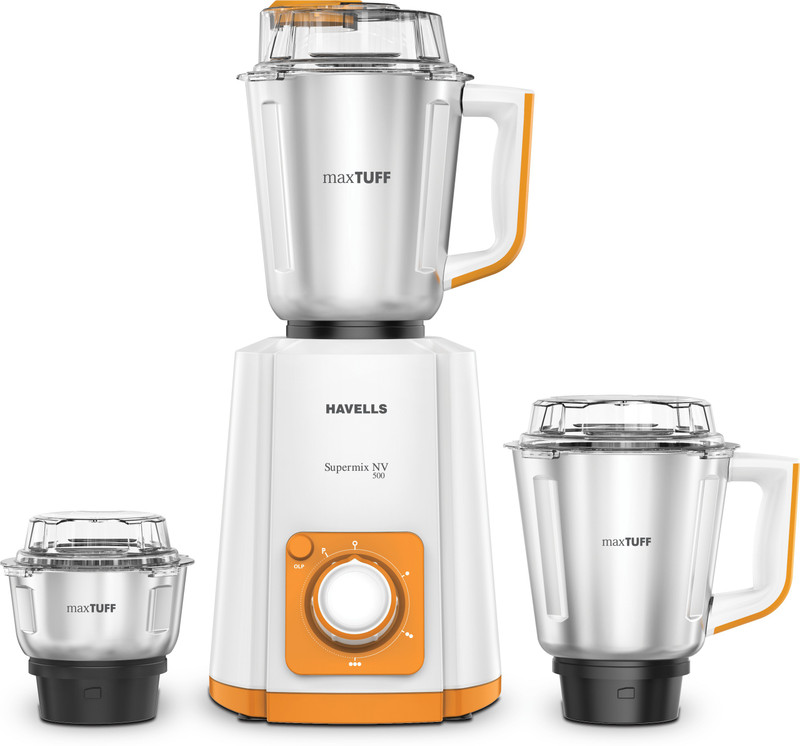 Havells Super Mix Nv 500 W Mixer Grinder(Orange, 3 Jars)