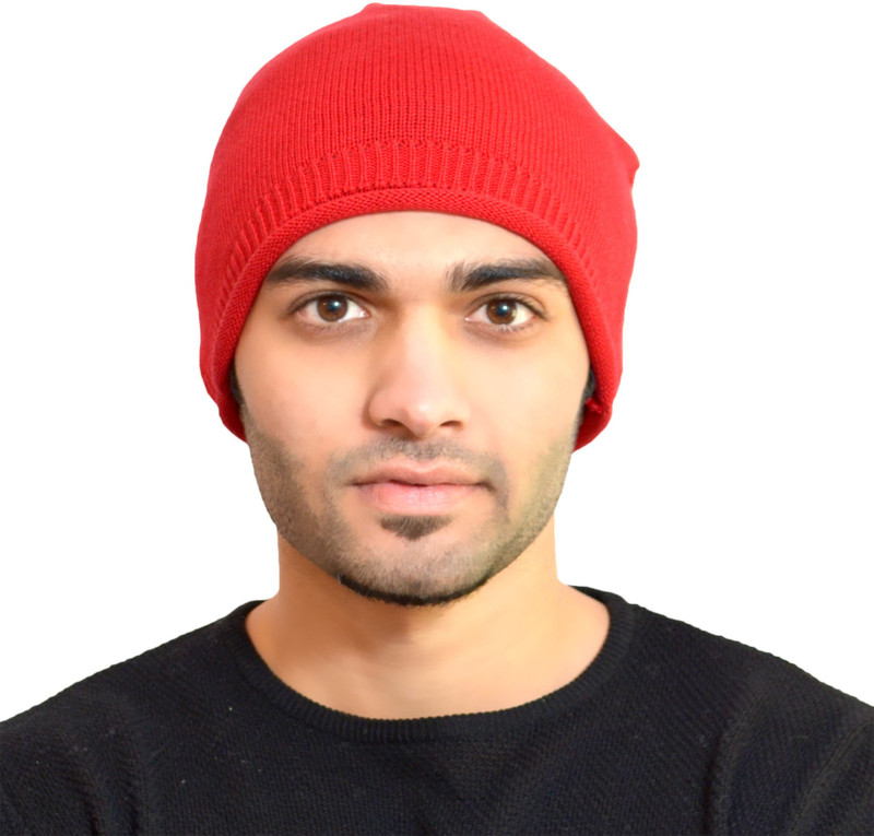 513 Self Design 513 knitted rib long beanie cap Cap