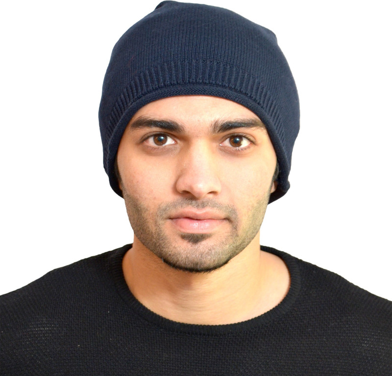 513 Self Design 513 Navy knitted rib beanie cap Cap