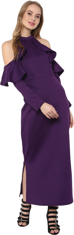 woowzerz Women Maxi Purple Dress