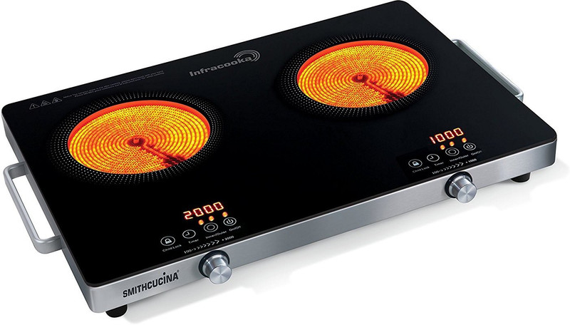 smithcucina Infracooka Double Burner Radiant Cooktop(Black, Jog Dial, Touch Panel)