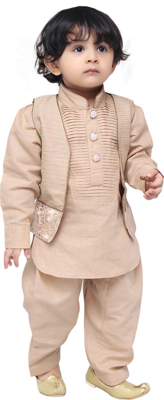 Buy Munna Munni Kids Apparel Boys Festive Party Formal Wedding Pathani Suit Set Beige Pack of 1 Online at desertcartHong Kong