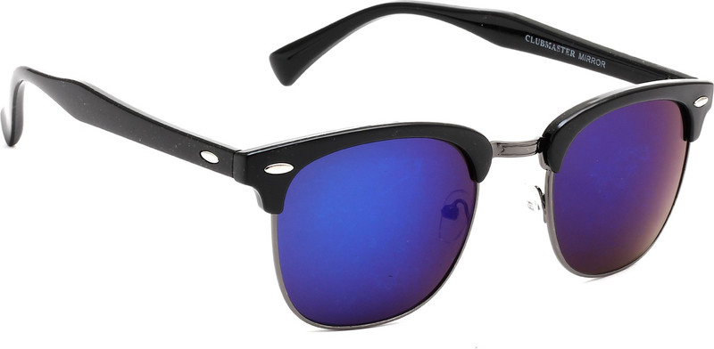 Eyeland Clubmaster Sunglasses(Blue, Multicolor) Eyeland Clubmaster Sunglasses(Blue, Multicolor)