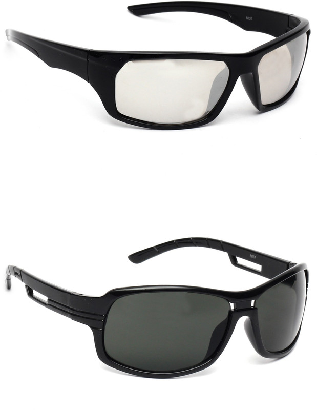 Eyeland Wrap-around, Sports Sunglasses(Clear, Green) Eyeland Wrap-around, Sports Sunglasses(Clear, Green)