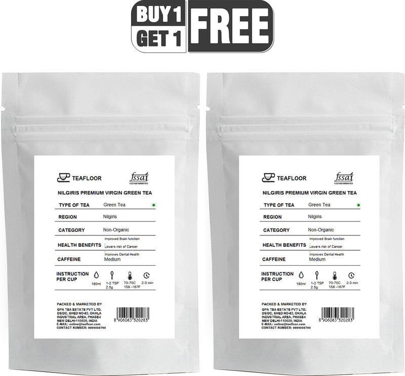 Tea Floor Buy 1 Get 1 Free Nilgiris Premium Virgin Unflavoured Green Tea Vacuum Pack(200 g)