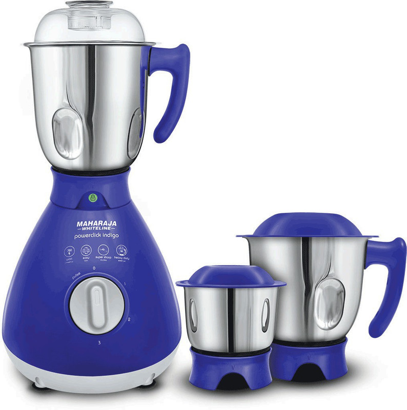 Maharaja Whiteline MX- POWER CLICK INDIGO 750 W Mixer Grinder(INDIGO, 3 Jars)