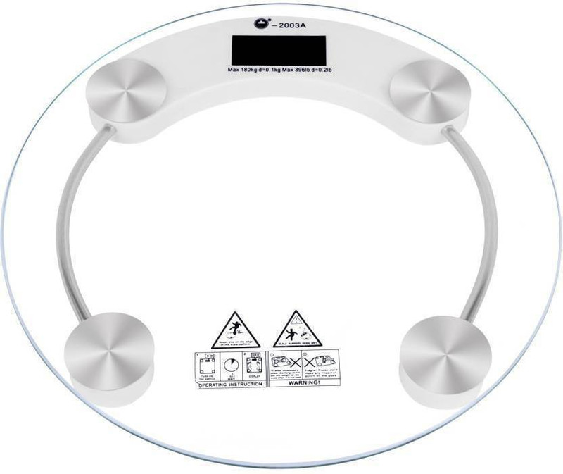 jivo DIGITAL GLASS BATHROOM HEALTH PERSONAL 6mm Weighing Scale (White) Weighing Scale(White)