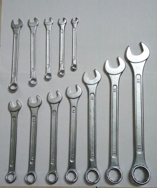 tradin 11-11-2-12PCS 12 PCS COMBINATION SPANNER SET Double Sided Combination Wrench Set(Pack of 12)