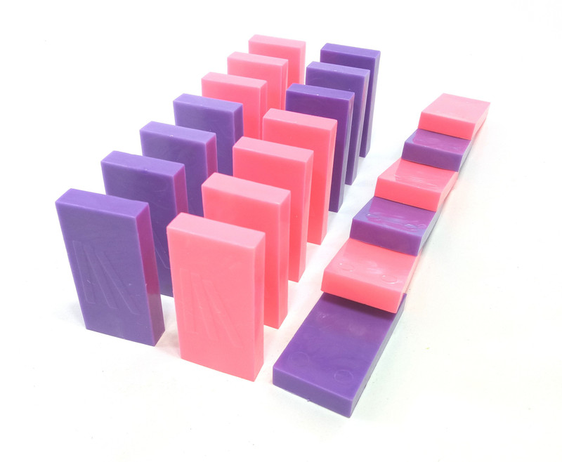 domino rush | Warm Trio | PP Pair | Toppling Dominoes | 100 Pcs | Square Edge(Pink, Purple)