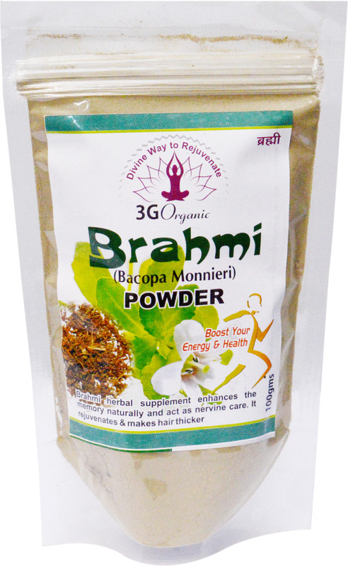 3G Organic Brahmi Powder Organic 100 Gms Baccopa Monnieri Hair Rejuvinator From 3G Organic(100 g)
