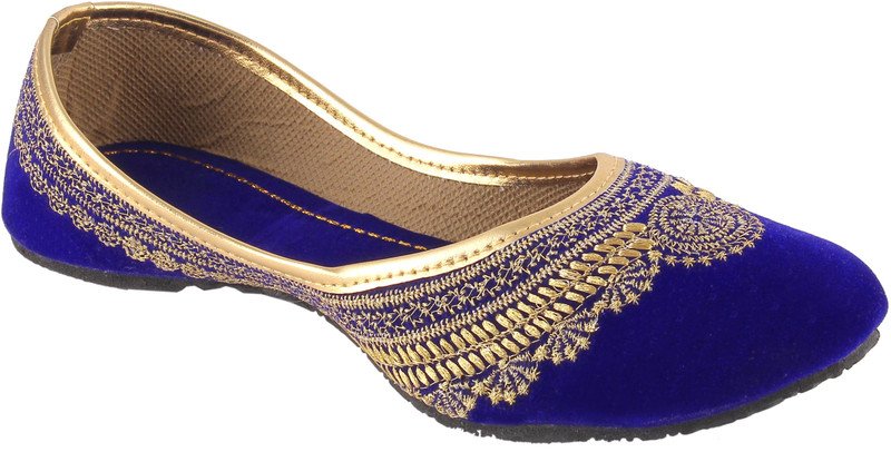 Traditional Collection Blue flat belly Bellies For Women(Blue)