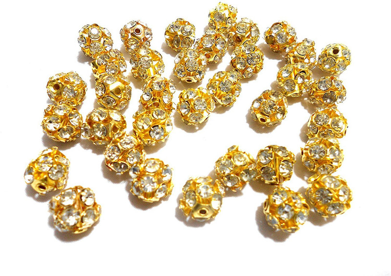 swing stone ball medium gold finish crystal shine for jewellery making
