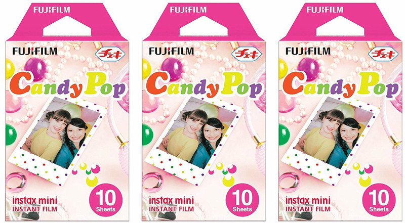 Fujifilm Instax Mini Candy Pop (10x3) Film Roll(Yes 800 ISO Pack of 3)