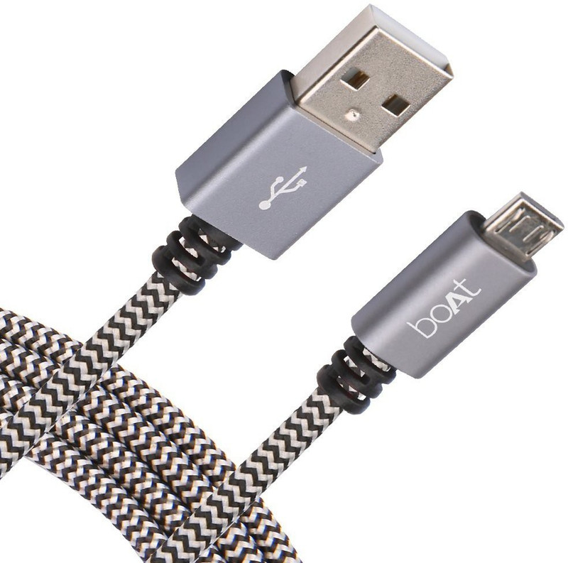 boAt Micro usb 300 USB Cable(Black, Grey)
