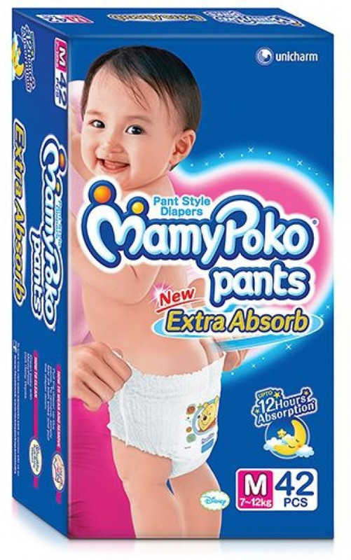 MamyPoko Mamy Poko - Extra Absorb Pant Style Diaper Medium (42 Pcs) - M(42 Pieces)