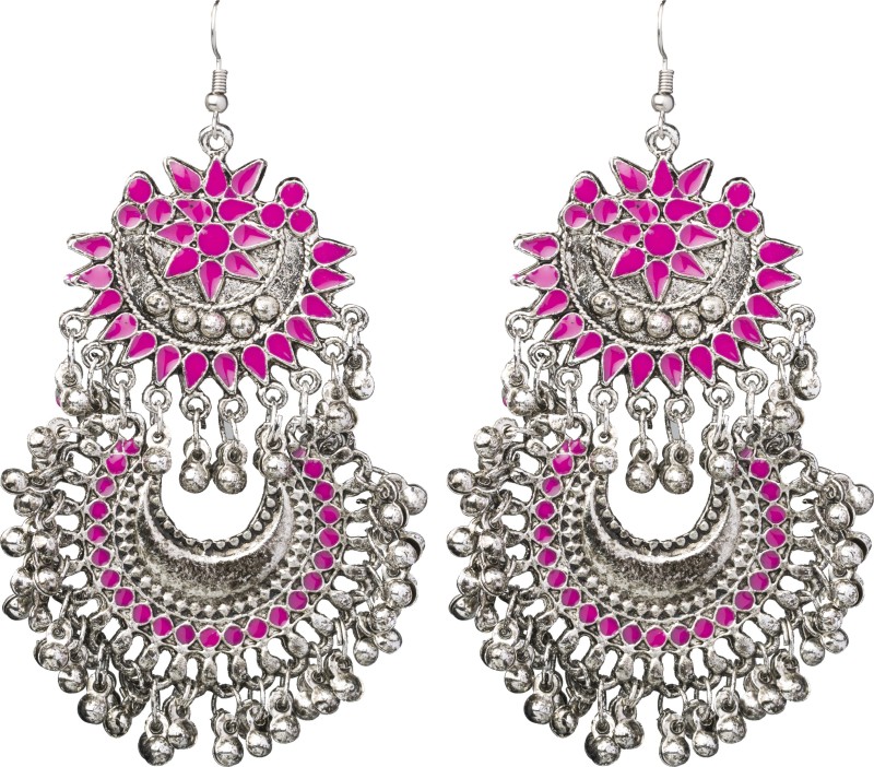 Shining Jewel 925 Antique Designer Afghani Brass Chandbali Earring